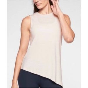ATHLETA Asymmetrical Side Tie Light Pink Tank Top